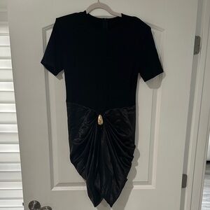 Commense Black Mini Dress with Gold Detail